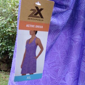 Active Dress XL NWT ZeroXposur Purple Lilac Racerback Pockets UPF50